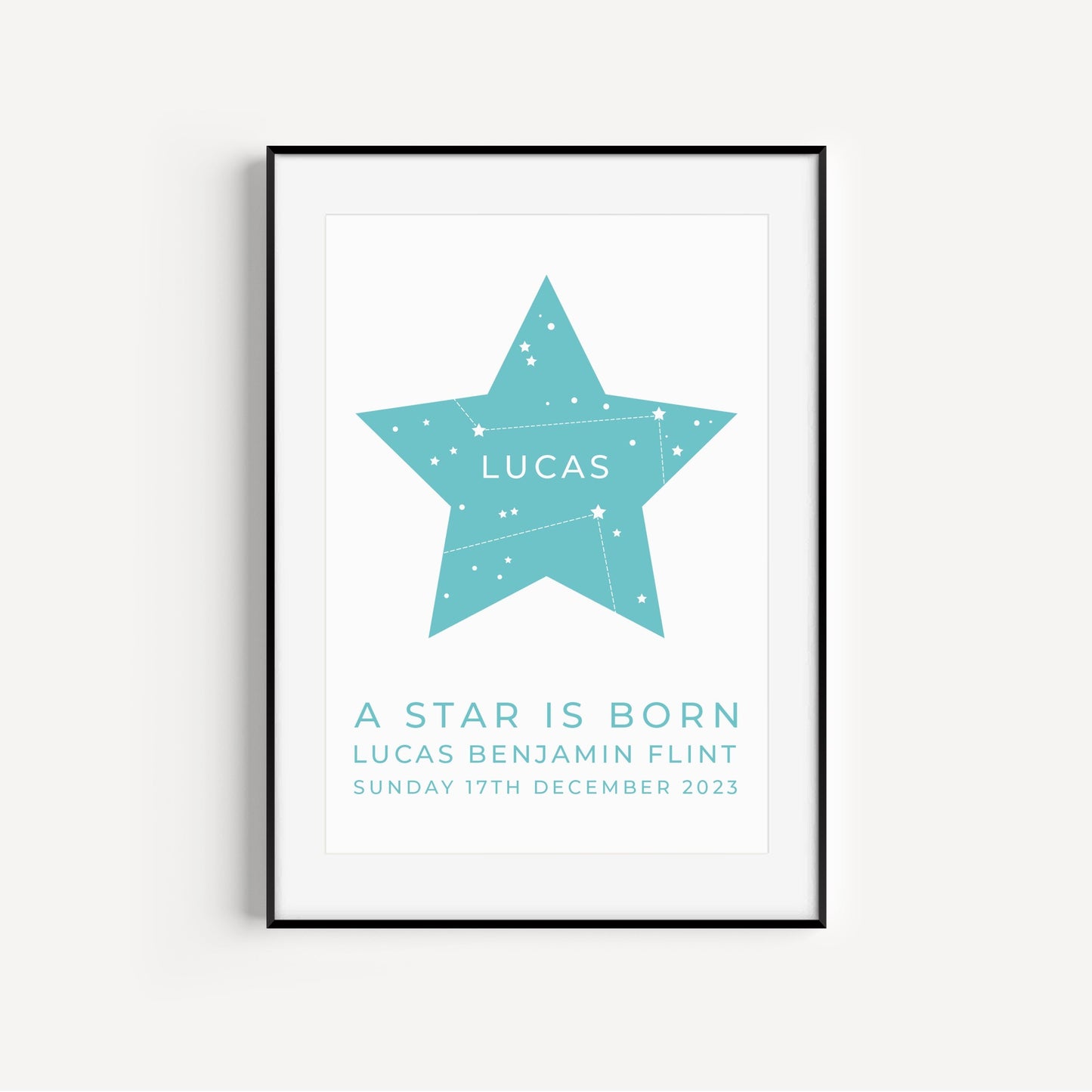 Personalised 'A Star Is Born' New Baby Print