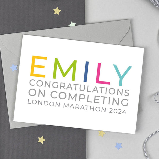 Personalised Marathon Congratulations Card