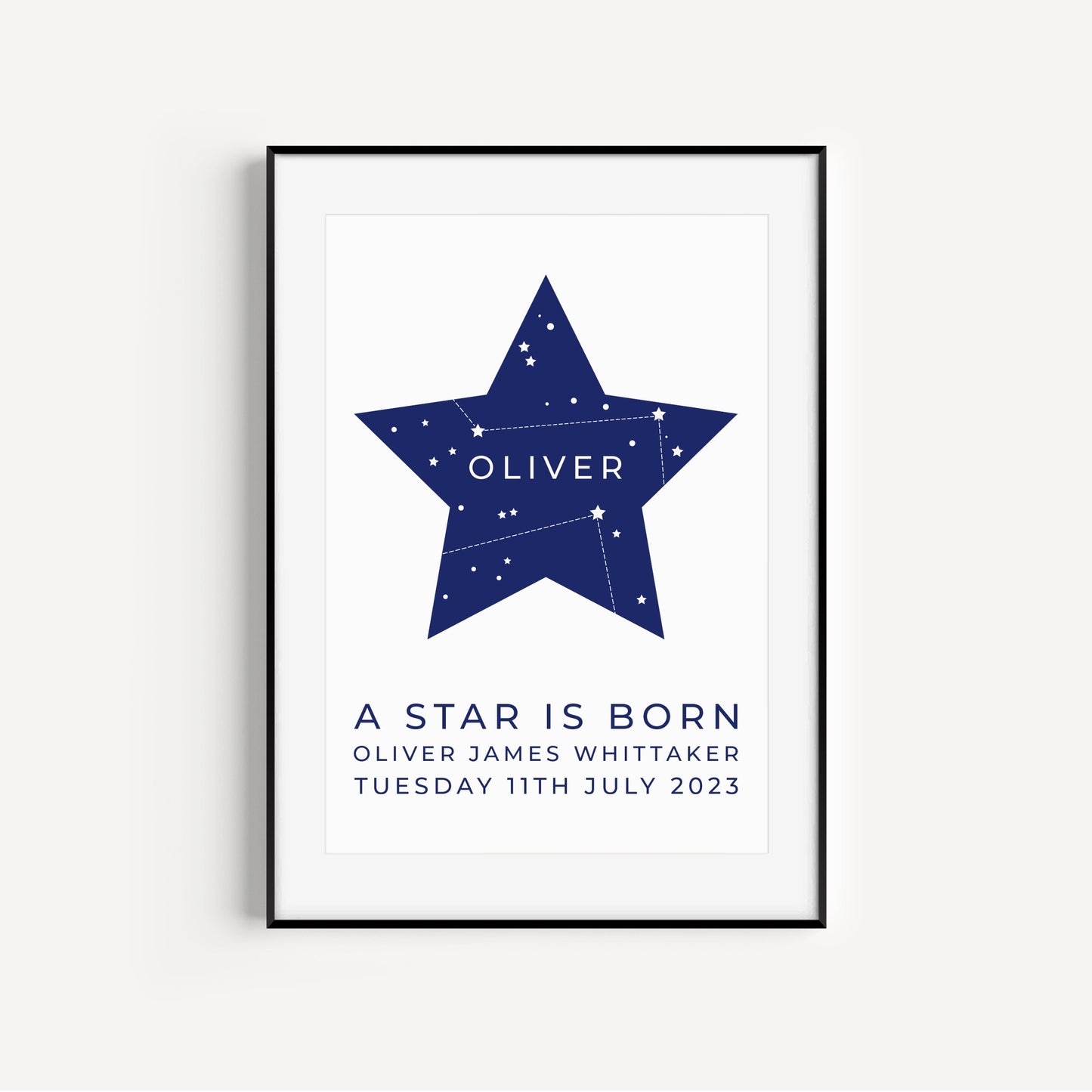 Personalised 'A Star Is Born' New Baby Print