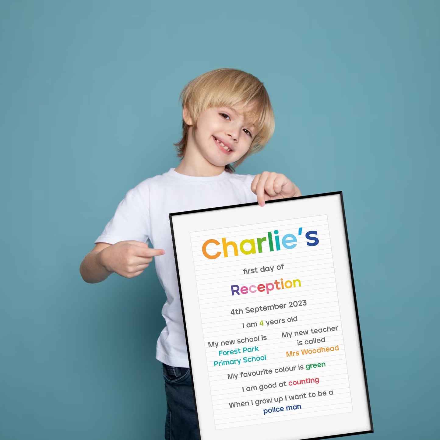 Personalised First Day at School Print