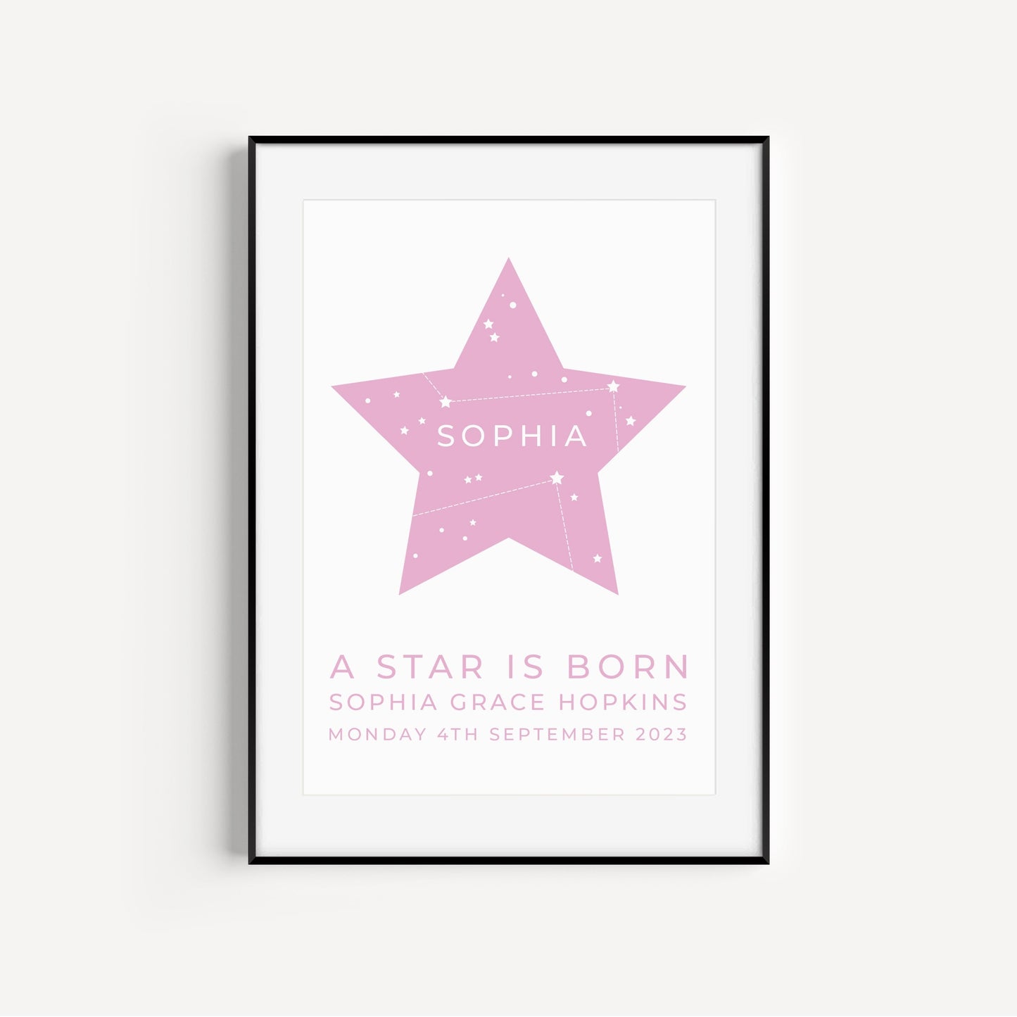 Personalised 'A Star Is Born' New Baby Print