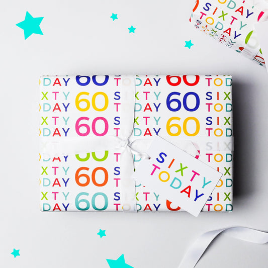 60 Today Wrapping Paper Set - Studio 9 Ltd