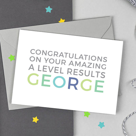 Personalised 'Amazing A Levels' Card - Studio 9 Ltd