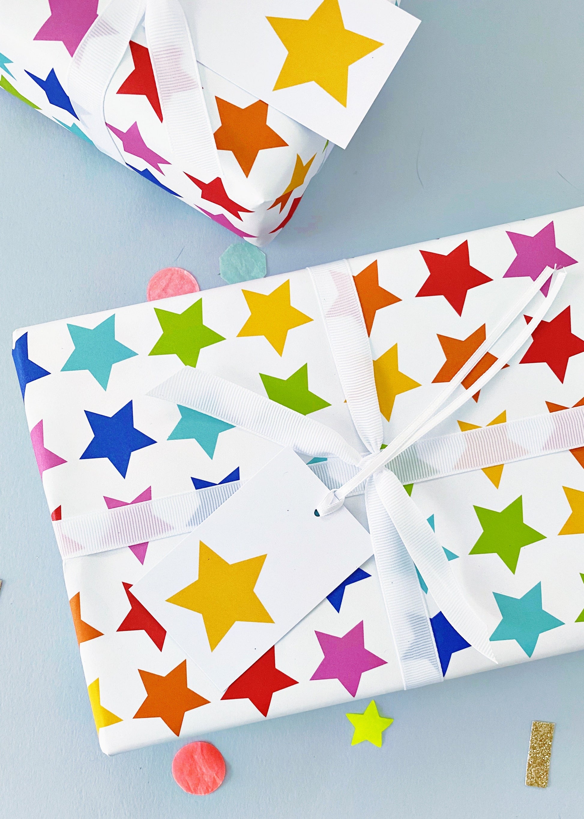 Rainbow Stars Wrapping Paper Set - Studio 9 Ltd