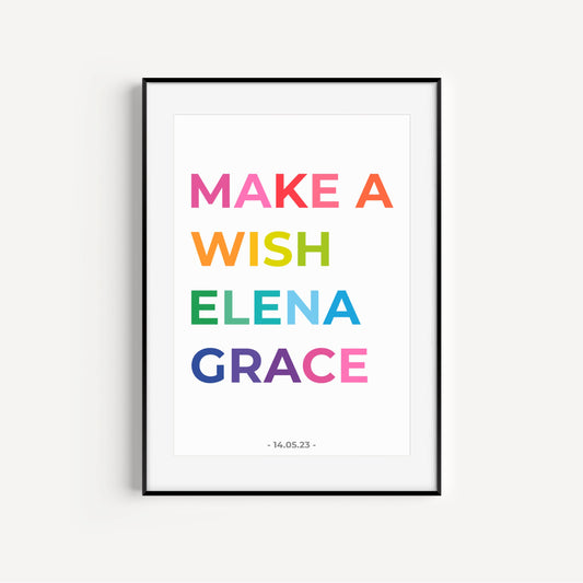 Personalised Make A Wish Print