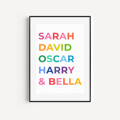 Personalised Family Names Print