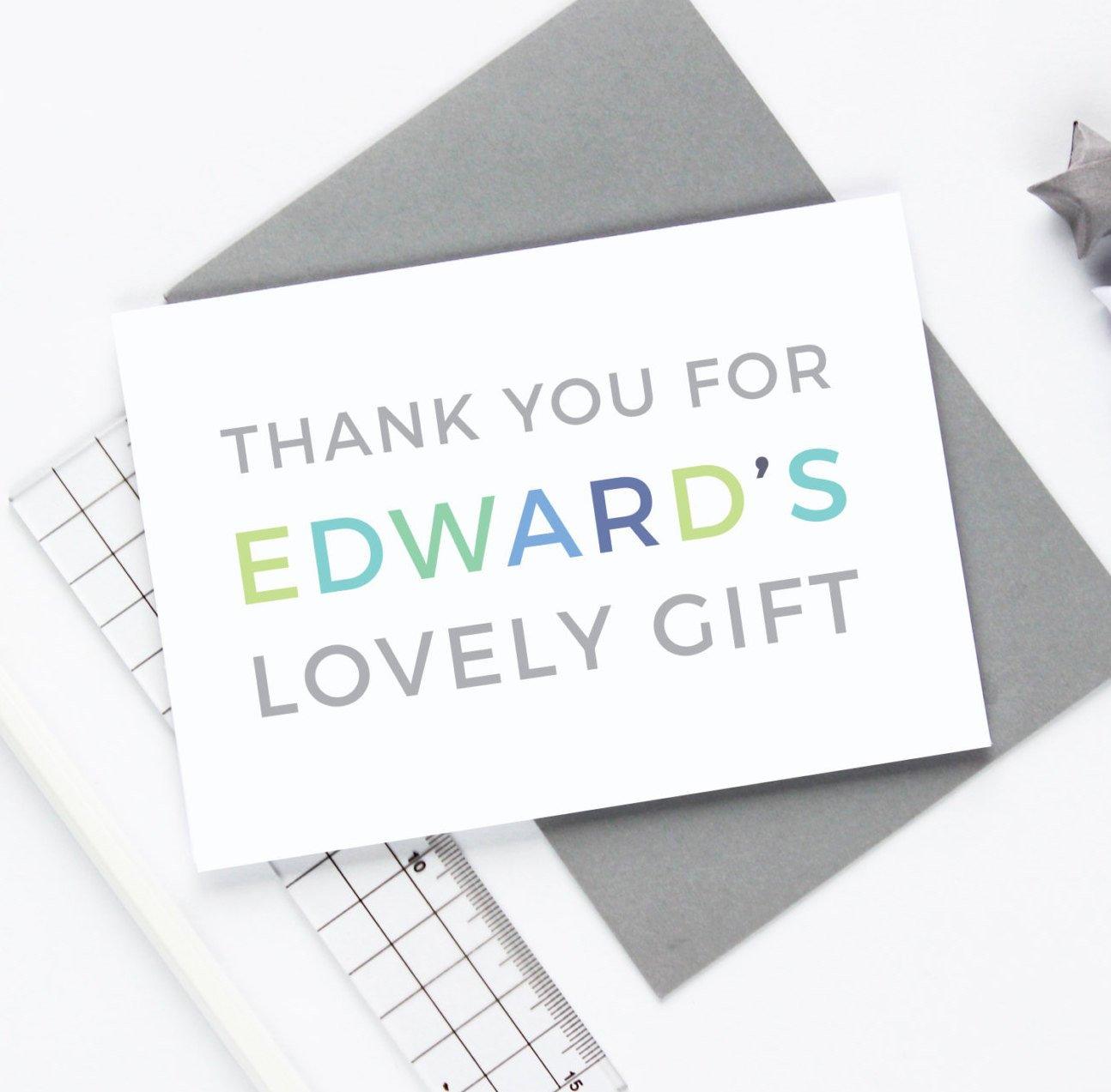 Personalised 'Lovely Gift' Thank You Card - Studio 9 Ltd