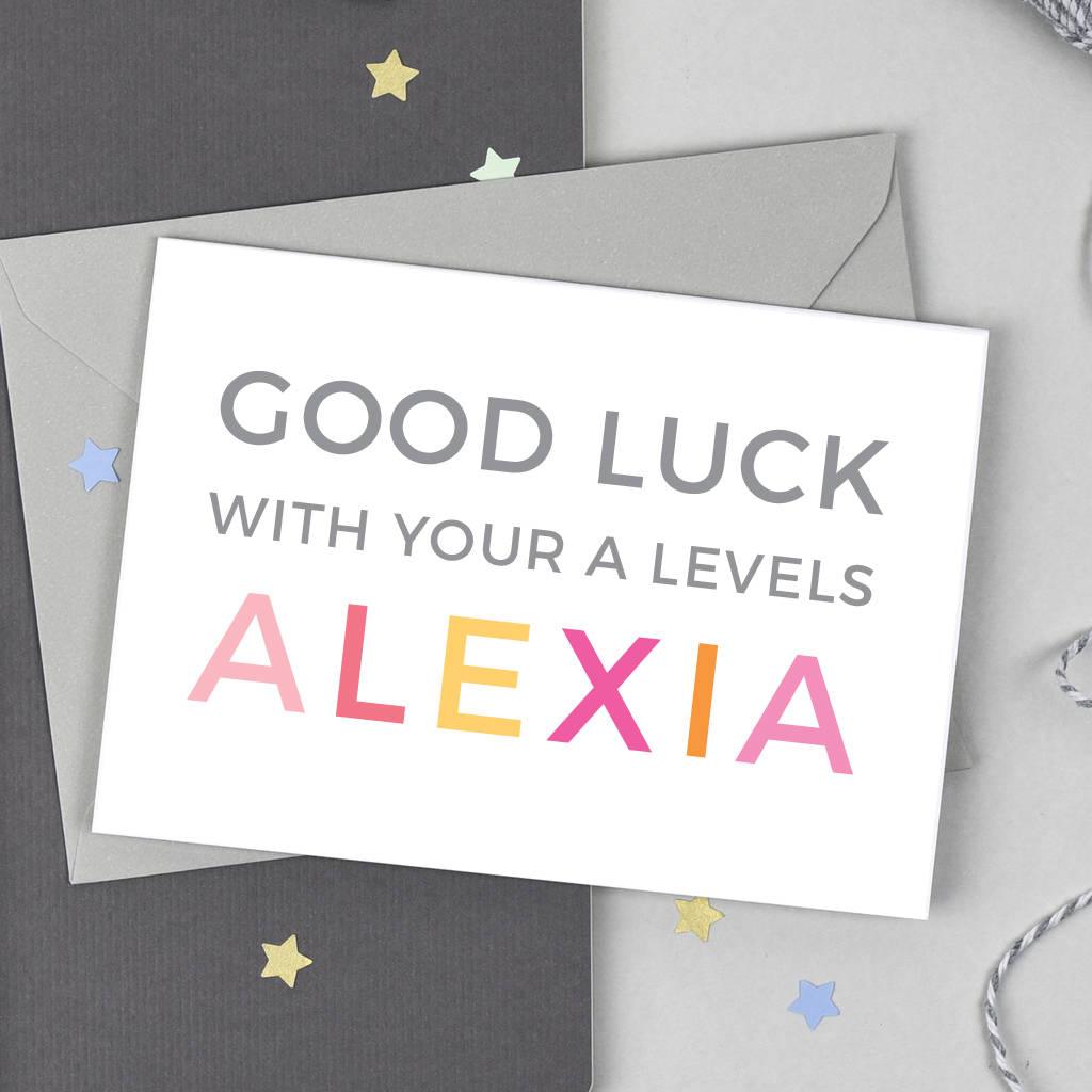 Personalised 'Good Luck A Levels' Card - Studio 9 Ltd