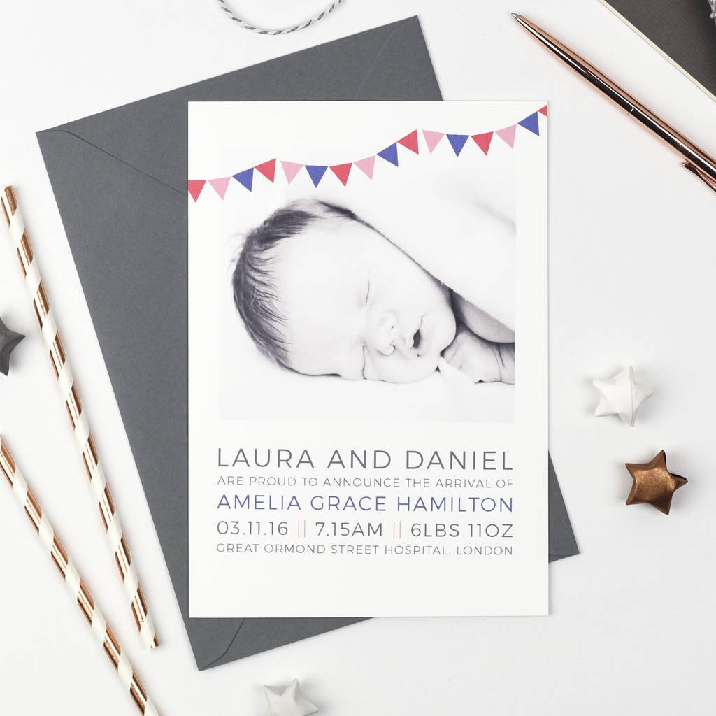 Personalised Photo Birth Announcements - Studio 9 Ltd