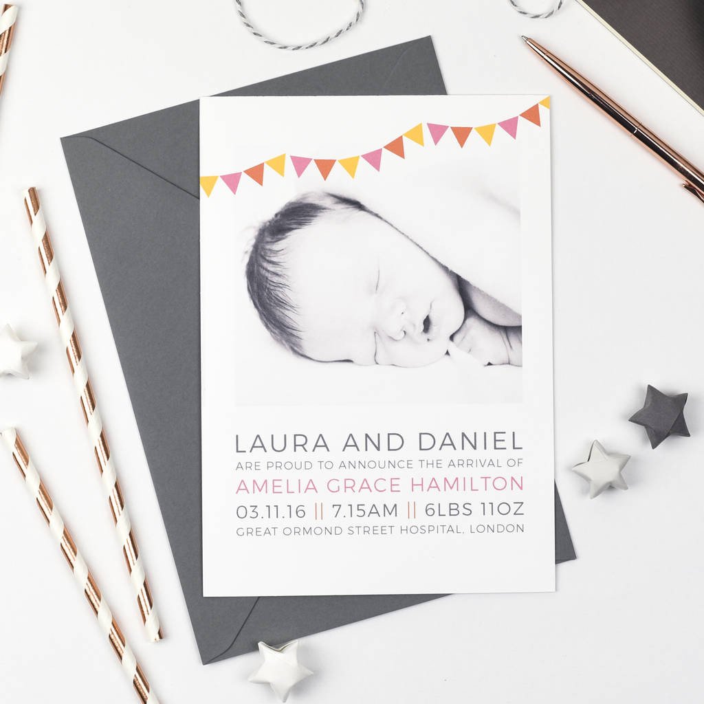 Personalised Photo Birth Announcements - Studio 9 Ltd