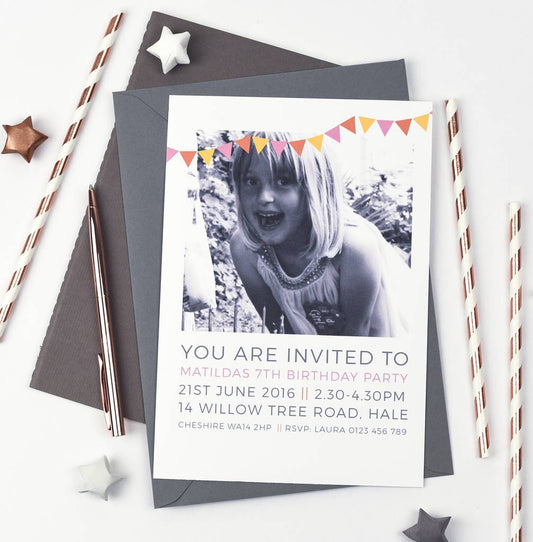 Personalised Photo Birthday Party Invitations - Studio 9 Ltd