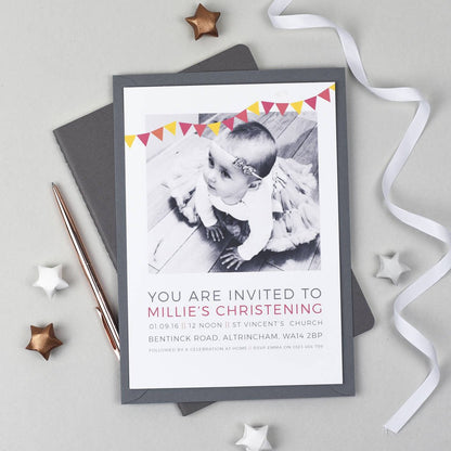 Personalised Photo Christening Invitations - Studio 9 Ltd