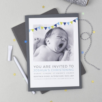 Personalised Photo Christening Invitations - Studio 9 Ltd