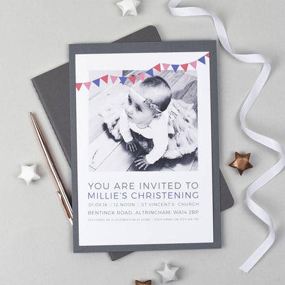 Personalised Photo Christening Invitations - Studio 9 Ltd