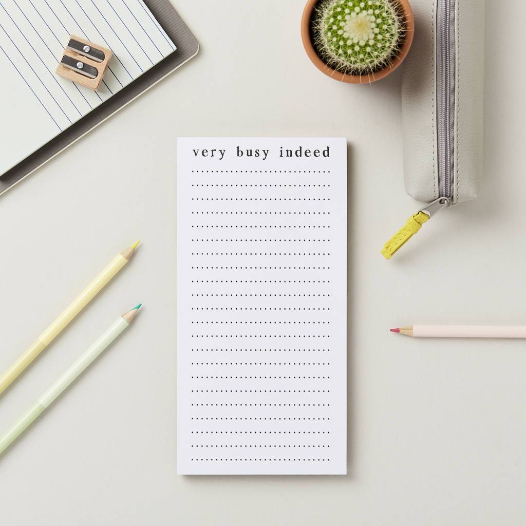 Very Busy Indeed Shopping List Notepad - Studio 9 Ltd